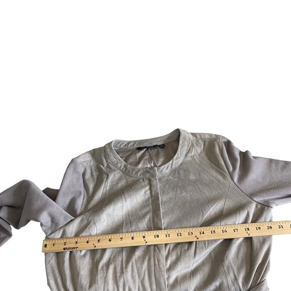 H by Halston Faux‎ Suede Jacket with Sweater Knit Sleeves Women’s Size 12 - Picture 7 of 11